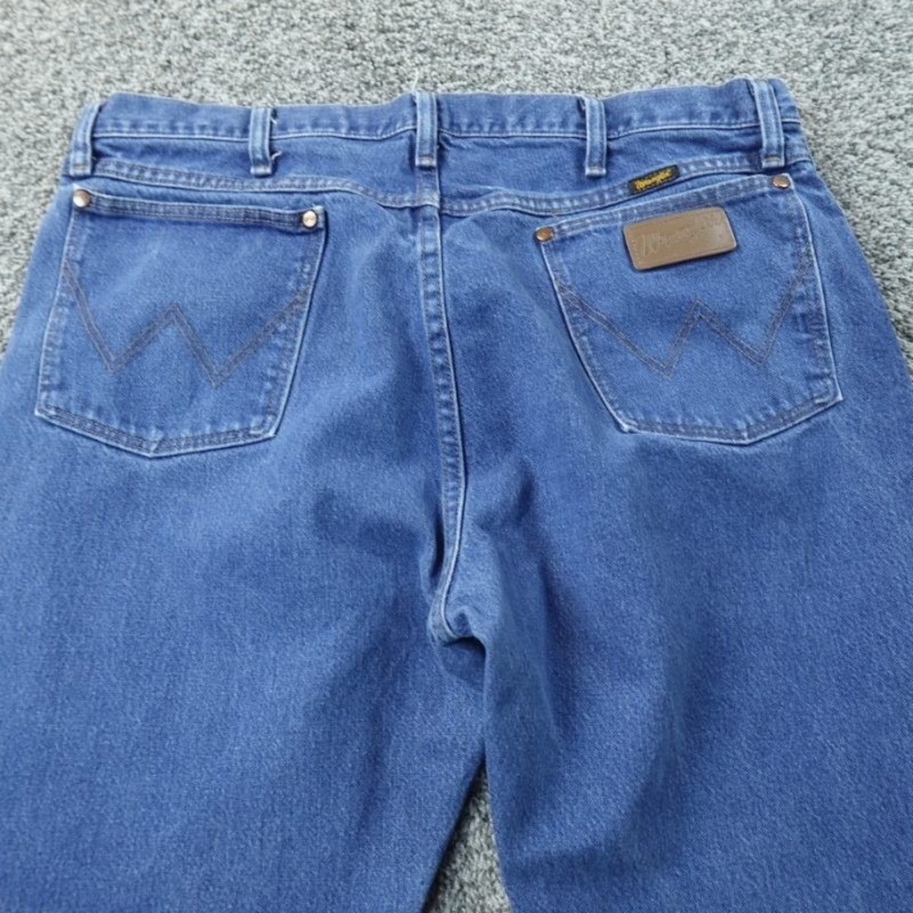 VTG Wrangler Jeans Mens 38X30 Dark Blue Denim 13MWZ Cowboy Cut Rodeo Western 90s